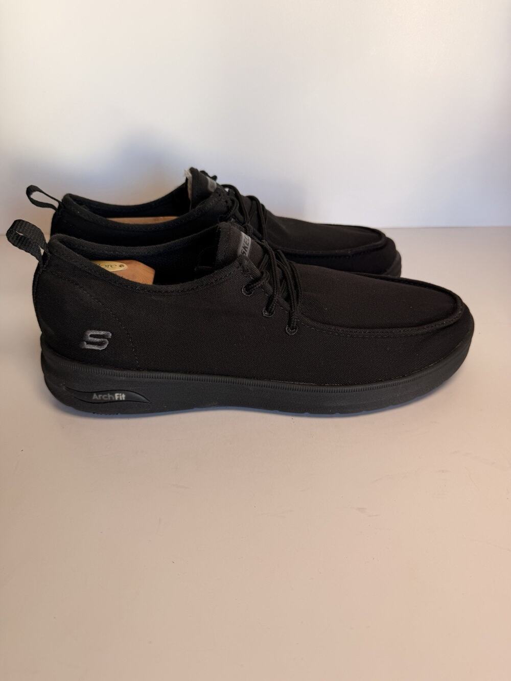 Skechers Work Arch Fit Slip Resistant Shoes Black Canvas Mens Size 10 200170